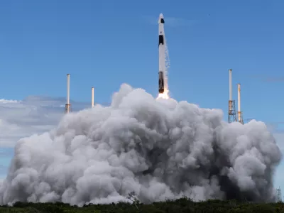 A SpaceX Falcon 9 rocket carrying the company's Dragon spacecraft is launched on NASA's SpaceX Crew-13 mission to the International Space Station with NASA astronauts Jessica Watkins and Luke Delaney, CSA (Canadian Space Agency) astronaut Joshua Kutryk, and Roscosmos cosmonaut Sergey Teteryatnikov onboard, Thursday, Oct. 1, 2026, from Cape Canaveral Space Force Station in Florida. (Joel Kowsky/NASA via AP)