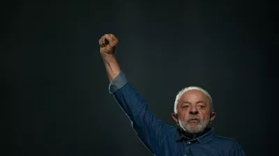 President Luiz Inacio Lula da Silva addresses supporters during a victory rally after winning a fourth term in the presidential runoff on Paulista Avenue in Sao Paulo, Brazil, Sunday, Oct. 25, 2026. (AP Photo/Natacha Pisarenko)