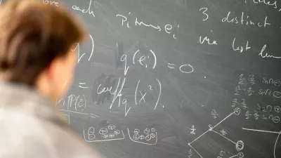 PRODUCTION - 16 October 2026, Berlin: A student looks at a blackboard in the mathematics building at the Technical University of Berlin. Photo: Christophe Gateau/dpa,Image: 1145017282, License: Rights-managed, Restrictions: GERMANY OUT, Model Release: no 