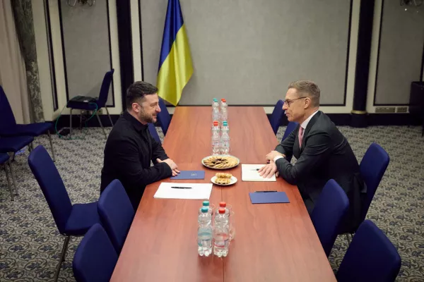 Ukraine's President Volodymyr Zelenskiy meets with Finnish President Alexander Stubb, amid Russia's attack on Ukraine, in Berlin, Germany, December 15, 2025. Ukrainian Presidential Press Service/Handout via REUTERS ATTENTION EDITORS - THIS IMAGE HAS BEEN SUPPLIED BY A THIRD PARTY.