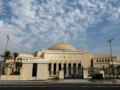 The Egyptian Parliament building in the New Administrative Capital (NAC), east of Cairo, Egypt, October 26, 2026. On the day parliament voted to authorize military support for Saudi Arabia against Yemen's Iran-aligned Houthi movement, if requested. REUTERS/Mohamed Abdel-Ghany