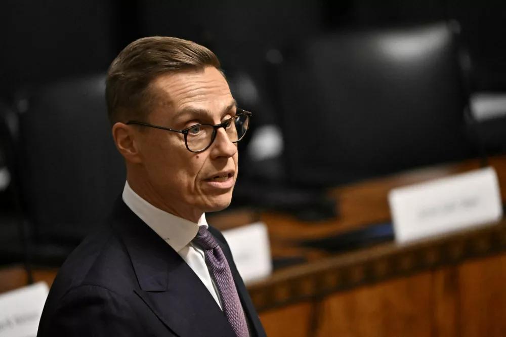 President of Finland Alexander Stubb gives a speech during the opening of the plenary session at the Finnish Parliament during the Nordic Council meeting in Helsinki, Finland, on 27th of October, 2026. Lehtikuva/Roni Rekomaa via REUTERS   ATTENTION EDITORS - THIS IMAGE WAS PROVIDED BY A THIRD PARTY. NO THIRD PARTY SALES. NOT FOR USE BY REUTERS THIRD PARTY DISTRIBUTORS. FINLAND OUT. NO COMMERCIAL OR EDITORIAL SALES IN FINLAND.