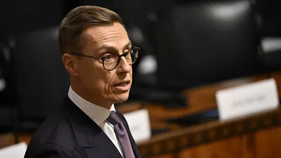 President of Finland Alexander Stubb gives a speech during the opening of the plenary session at the Finnish Parliament during the Nordic Council meeting in Helsinki, Finland, on 27th of October, 2026. Lehtikuva/Roni Rekomaa via REUTERS   ATTENTION EDITORS - THIS IMAGE WAS PROVIDED BY A THIRD PARTY. NO THIRD PARTY SALES. NOT FOR USE BY REUTERS THIRD PARTY DISTRIBUTORS. FINLAND OUT. NO COMMERCIAL OR EDITORIAL SALES IN FINLAND.