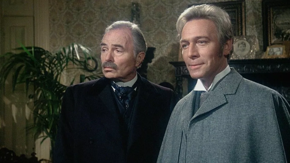 MEURTRE PAR DECRETMURDER BY DECREE1979de Bob ClarkJames MasonChristopher Plummer.d'apres le personnage Sherlock Holmes de Sir Arthur Conan Doylebased on the character Sherlock Holmes created by Sir Arthur Conan Doyled'apres le livre de Elwyn Jones, Stephen Knight et John Lloydbased on the book by Elwyn Jones, Stephen Knight 1800's; 19eme siecle; 19th century; XIXeme siecle; epoque victorienne; victorian era; sherlock holmes; Dr. Watson,Image: 698735907, License: Rights-managed, Restrictions: Restricted to editorial use related to the film or the individuals involved (producers, directors, authors, actors, etc.)The rights of publicity of any person depicted in the photos are not grantedMandatory credit of the film company and photographer, Model Release: no / Foto: Famous Players - Highlight - Canadian Film Development Corporation (cfdc) - Murder By Decree Productions