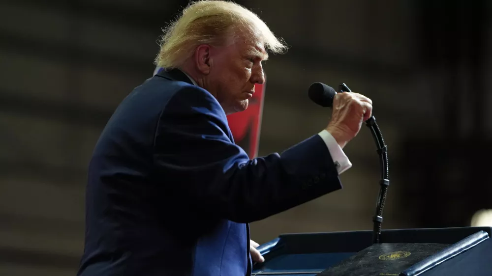 President Donald Trump speaks during a campaign rally at Rock Hill Sports and Event Center, Thursday, Oct. 29, 2026, in Rock Hill, S.C. (AP Photo/Alex Brandon)