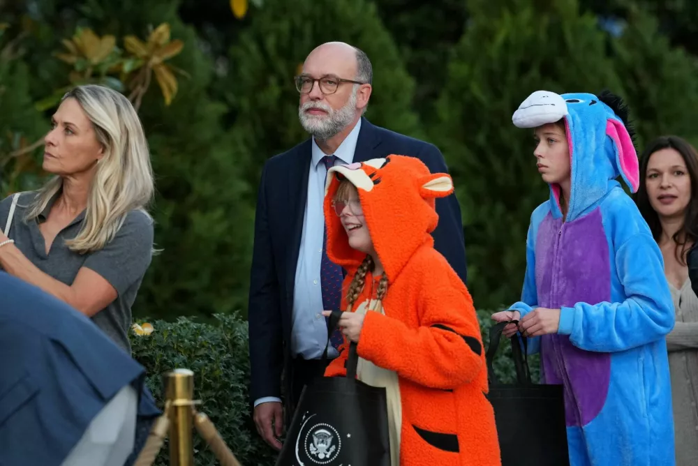 Russell Vought, Director of the United States Office of Management and Budget, lines up as he attends a Halloween event hosted by US President Donald Trump and first lady Melania Trump, at the White House in Washington, DC, US, October 29, 2026. REUTERS/Eric Lee