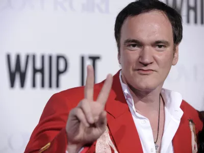 Director Quentin Tarantino arrives at the premiere of the film "Whip It" in Los Angeles, Tuesday, Sept. 29, 2009. (AP Photo/Chris Pizzello)