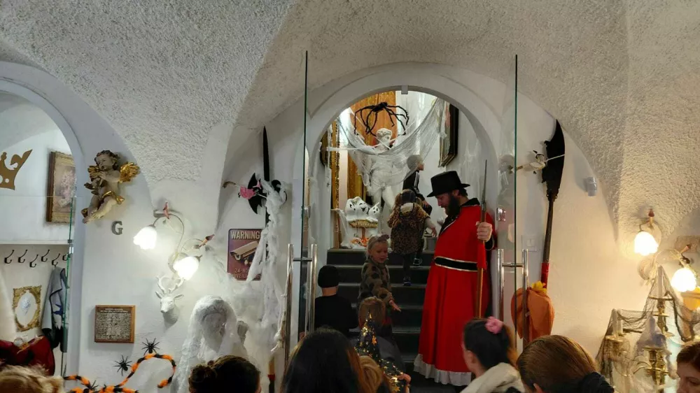 Ogled se je začel s sprehod po začaranem grajskem stopni&scaron;ču. Foto: Vesna Levičnik 