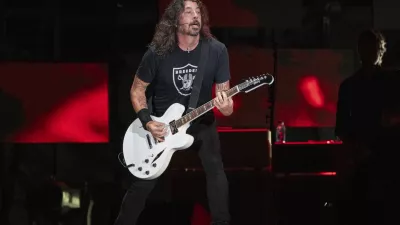FILE - Dave Grohl of the Foo Fighters performs at Festival d'&eacute;t&eacute; de Qu&eacute;bec, July 8, 2023, at Plains of Abraham in Quebec City. (Photo by Amy Harris/Invision/AP, File)